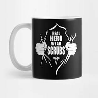 Womens Real Hero Wear Scrubs CNA Nurse Mothers Day Gift Mug